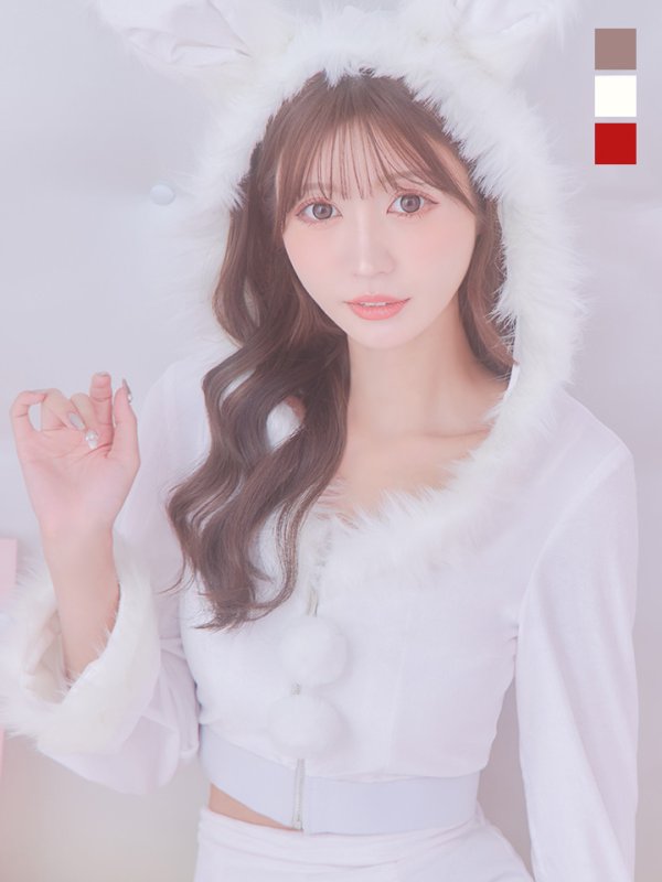 画像3: 【即日発送！】【サンタコス 4点セット】【S-Lサイズ/3カラー】セットアップバニーサンタコスプレ[OF04]