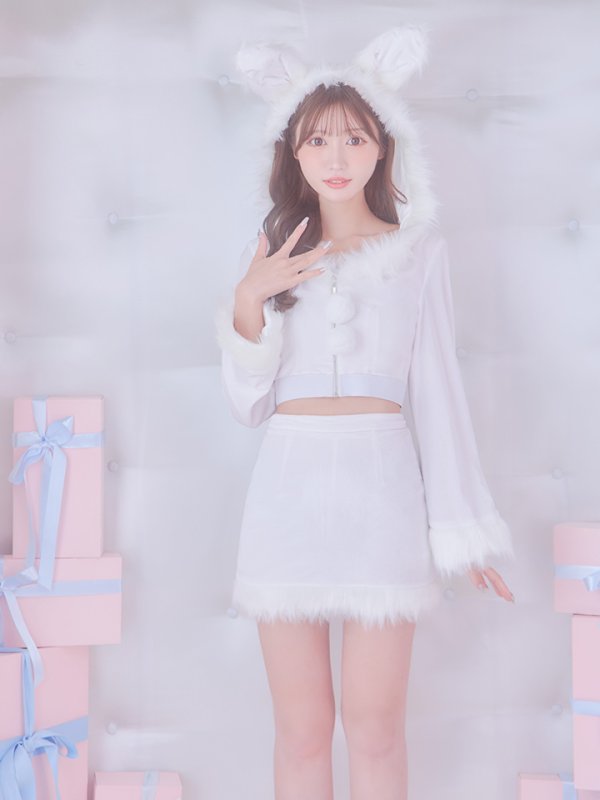 画像4: 【即日発送！】【サンタコス 4点セット】【S-Lサイズ/3カラー】セットアップバニーサンタコスプレ[OF04]