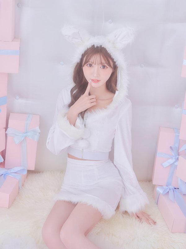 画像7: 【即日発送！】【サンタコス 4点セット】【S-Lサイズ/3カラー】セットアップバニーサンタコスプレ[OF04]