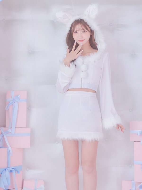 画像12: 【即日発送！】【サンタコス 4点セット】【S-Lサイズ/3カラー】セットアップバニーサンタコスプレ[OF04]