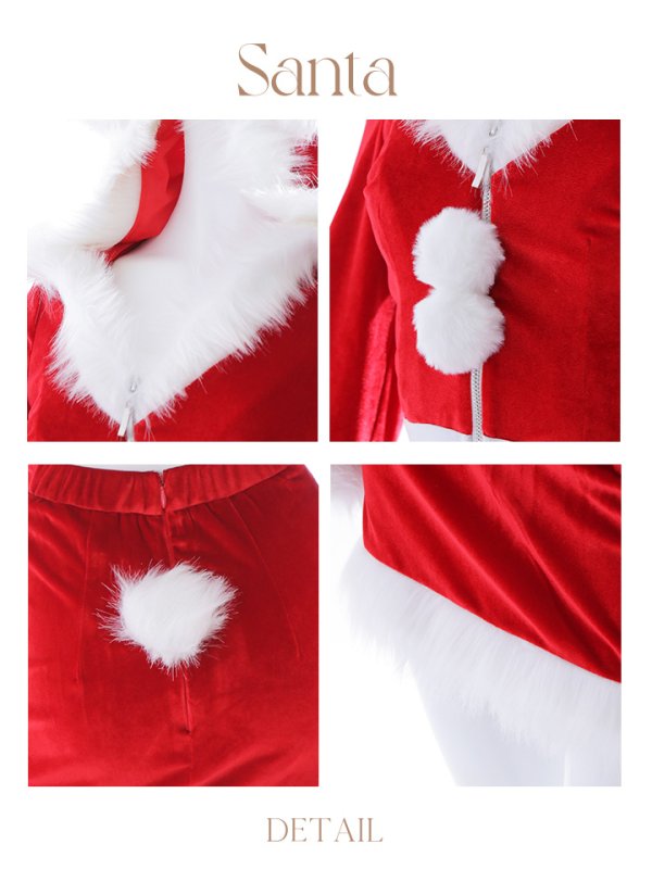 画像46: 【即日発送！】【サンタコス 4点セット】【S-Lサイズ/3カラー】セットアップバニーサンタコスプレ[YMT]