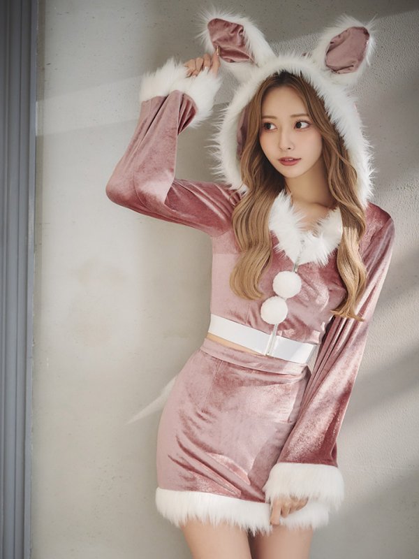 画像14: 【即日発送！】【サンタコス 4点セット】【S-Lサイズ/3カラー】セットアップバニーサンタコスプレ[YMT]