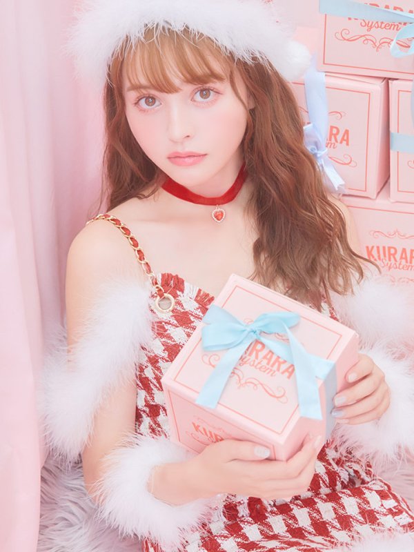 画像8: 【サンタセール！】【サンタコス5点セット】【S-XLサイズ/1カラー】千鳥柄ツイードキャミドレスサンタコスプレ[YMT]