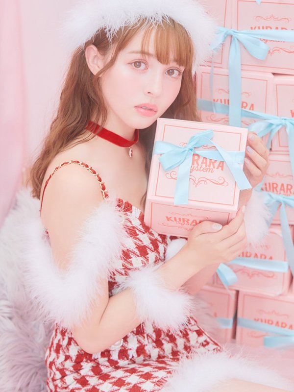 画像12: 【サンタセール！】【サンタコス5点セット】【S-XLサイズ/1カラー】千鳥柄ツイードキャミドレスサンタコスプレ[YMT]