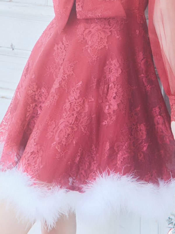 画像32: 【サンタセール！】【サンタコス3点セット】【S-XLサイズ/1カラー】チュールスリーブレースリボンサンタコスプレ[YMT]