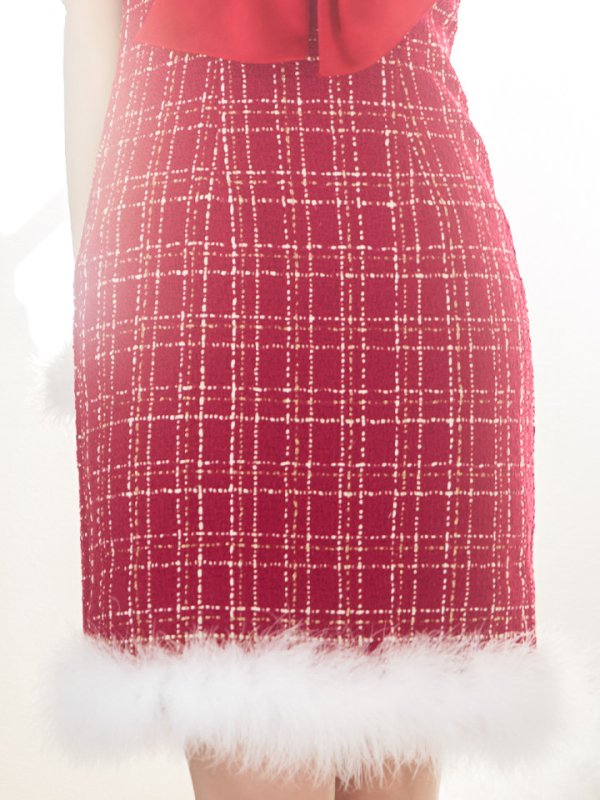 画像21: 【サンタセール！】【サンタコス 5点セット】【XS-Mサイズ/1カラー】リボンキャミソールタイトツイードサンタコスプレ[YMT]