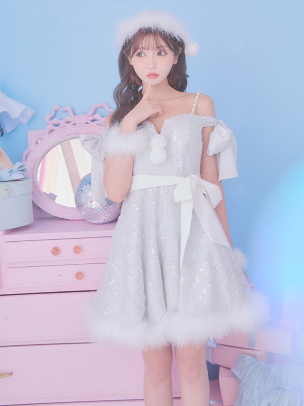 画像15: 【ノベルティ対象】【サンタセール！】【サンタコス 5点セット】【S-Lサイズ/1カラー】スパンコールフレアサンタコスプレ[YMT]