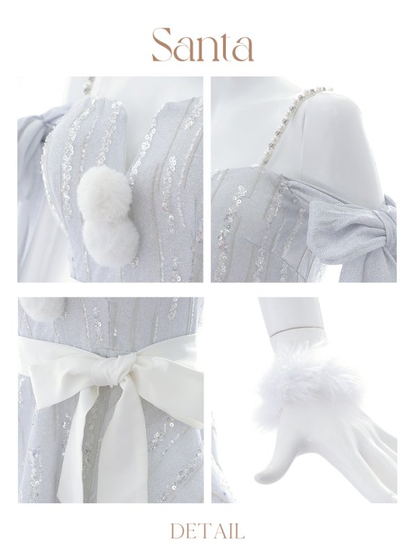 画像20: 【ノベルティ対象】【サンタセール！】【サンタコス 5点セット】【S-Lサイズ/1カラー】スパンコールフレアサンタコスプレ[YMT]