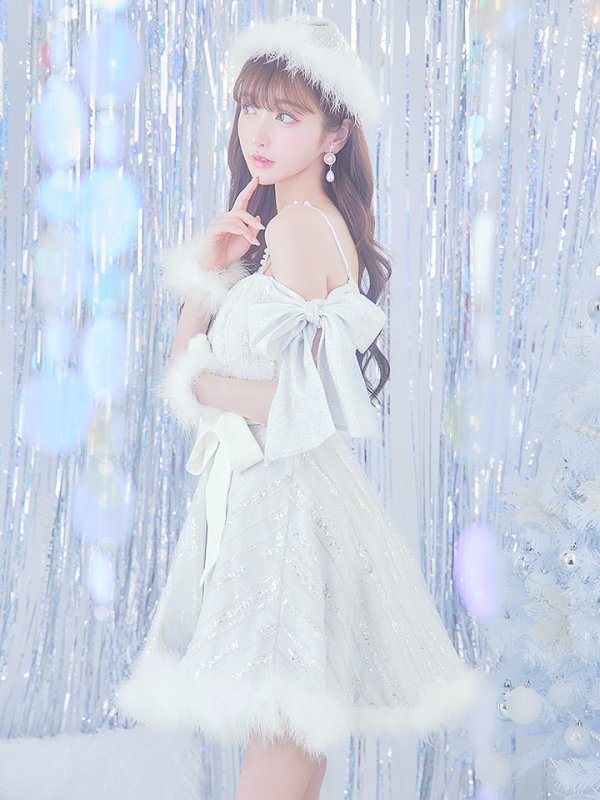 画像7: 【ノベルティ対象】【サンタセール！】【サンタコス 5点セット】【S-Lサイズ/1カラー】スパンコールフレアサンタコスプレ[YMT]