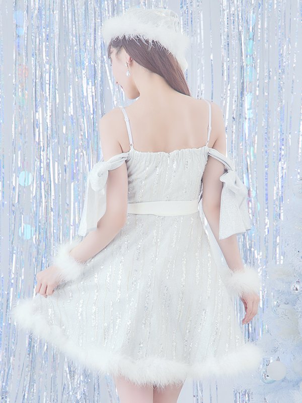 画像15: 【ノベルティ対象】【サンタセール！】【サンタコス 5点セット】【S-Lサイズ/1カラー】スパンコールフレアサンタコスプレ[YMT]