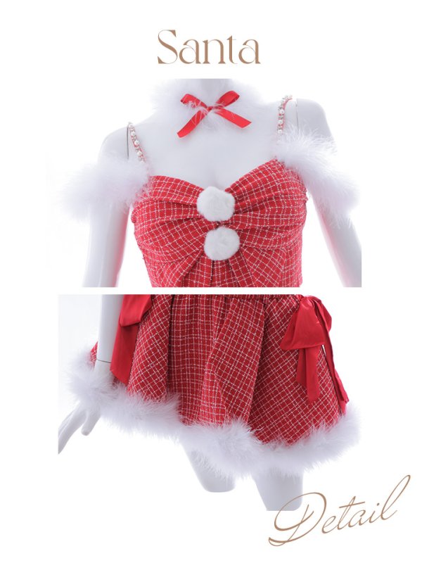 画像19: 【サンタセール！】【サンタコス 6点セット】【XS-Mサイズ/1カラー】リボンモチーフセットアップフレアサンタコスプレ[YMT]