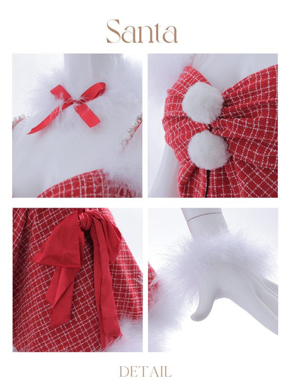 画像20: 【サンタセール！】【サンタコス 6点セット】【XS-Mサイズ/1カラー】リボンモチーフセットアップフレアサンタコスプレ[YMT]