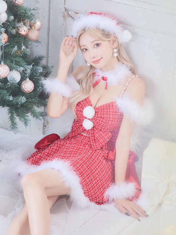 画像8: 【サンタセール！】【サンタコス 6点セット】【XS-Mサイズ/1カラー】リボンモチーフセットアップフレアサンタコスプレ[YMT]