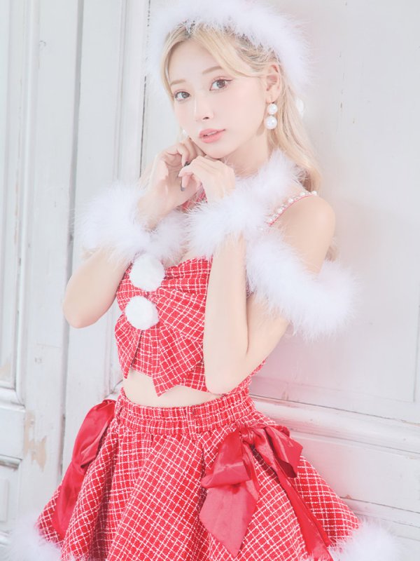 画像12: 【サンタセール！】【サンタコス 6点セット】【XS-Mサイズ/1カラー】リボンモチーフセットアップフレアサンタコスプレ[YMT]