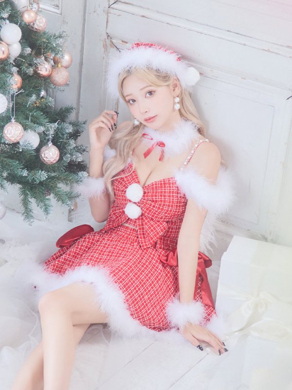 画像13: 【サンタセール！】【サンタコス 6点セット】【XS-Mサイズ/1カラー】リボンモチーフセットアップフレアサンタコスプレ[YMT]