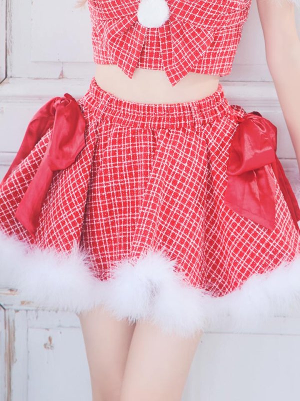 画像17: 【サンタセール！】【サンタコス 6点セット】【XS-Mサイズ/1カラー】リボンモチーフセットアップフレアサンタコスプレ[YMT]