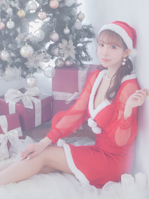 画像14: 【サンタセール！】【サンタコス 3点セット】【S-XLサイズ/1カラー】ワッフル生地長袖ドレスサンタ[YMT]