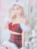画像11: 【サンタコス 7点セット】【XS-Mサイズ/1カラー】セットアップチェックリボンサンタコスプレ[YMT]