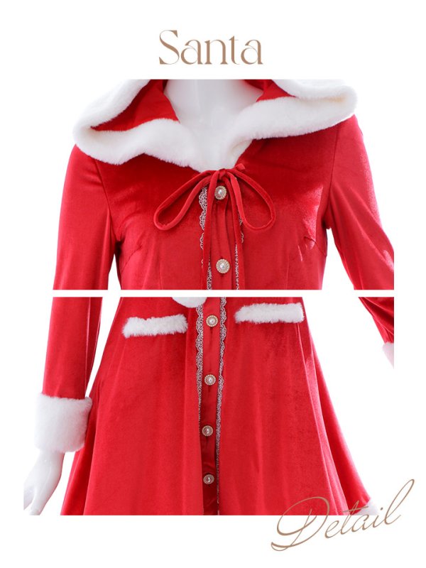 画像19: 即日発送!【サンタコス 1点セット】【S-Lサイズ/1カラー】ワンピースコート風サンタ[YMT]