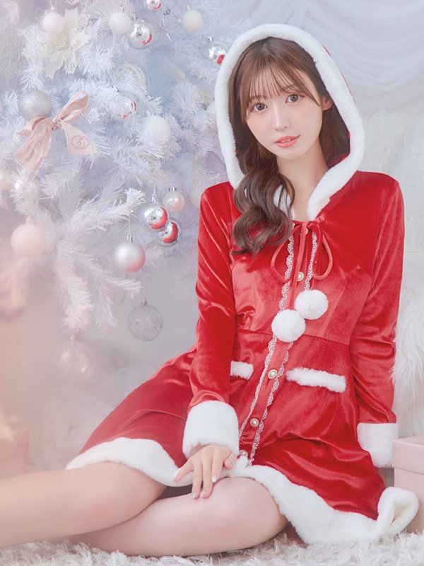 画像12: 即日発送!【サンタコス 1点セット】【S-Lサイズ/1カラー】ワンピースコート風サンタ[YMT]