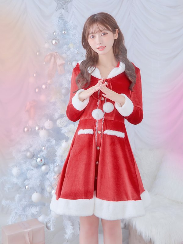 画像13: 即日発送!【サンタコス 1点セット】【S-Lサイズ/1カラー】ワンピースコート風サンタ[YMT]