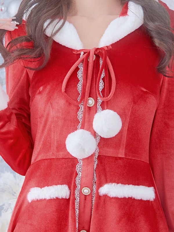 画像16: 即日発送!【サンタコス 1点セット】【S-Lサイズ/1カラー】ワンピースコート風サンタ[YMT]