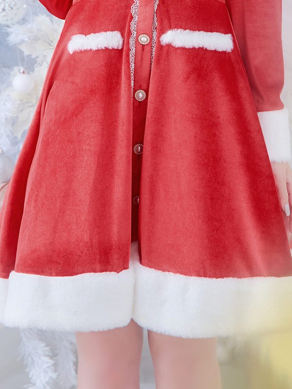 画像17: 即日発送!【サンタコス 1点セット】【S-Lサイズ/1カラー】ワンピースコート風サンタ[YMT]