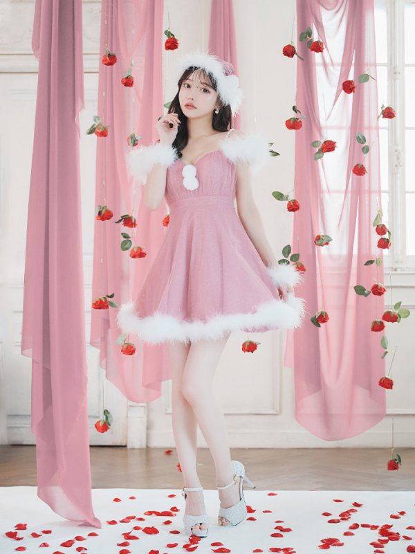 画像13: 【ノベルティ対象】【即日発送！】【S-Lサイズ/3カラー】フレアチュールサンタコスプレ[YMT]