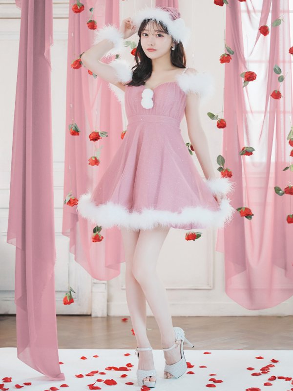 画像25: 【ノベルティ対象】【即日発送！】【S-Lサイズ/3カラー】フレアチュールサンタコスプレ[YMT]