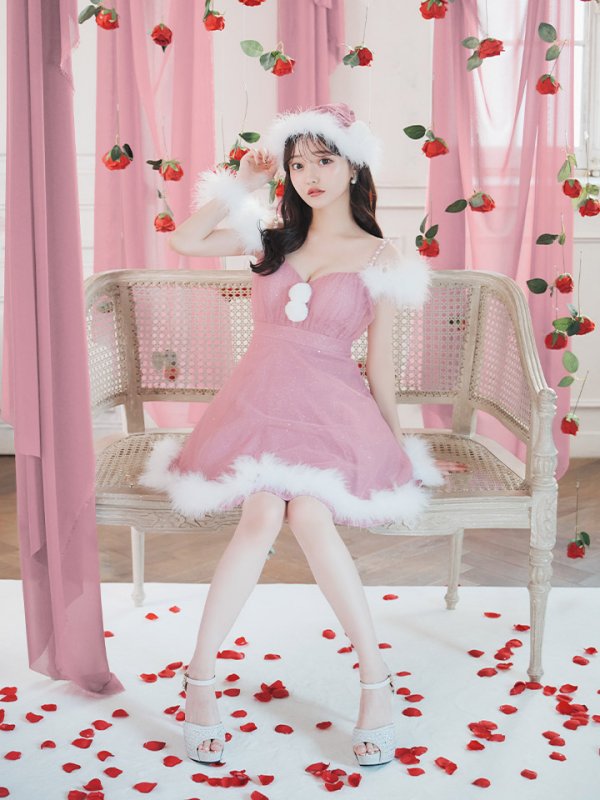 画像11: 【ノベルティ対象】【即日発送！】【S-Lサイズ/3カラー】フレアチュールサンタコスプレ[YMT]