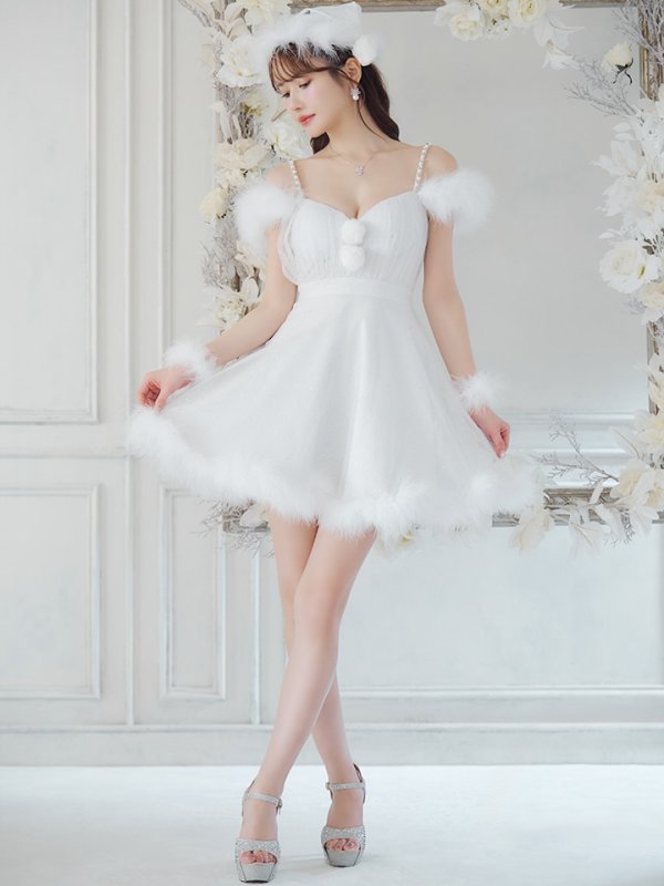 画像4: 【ノベルティ対象】【即日発送！】【S-Lサイズ/3カラー】フレアチュールサンタコスプレ[YMT]