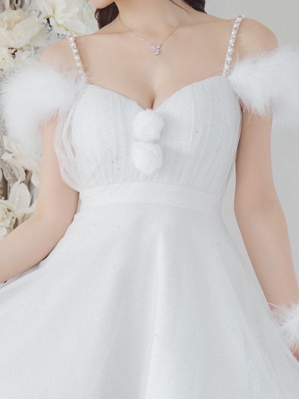 画像6: 【ノベルティ対象】【即日発送！】【S-Lサイズ/3カラー】フレアチュールサンタコスプレ[YMT]