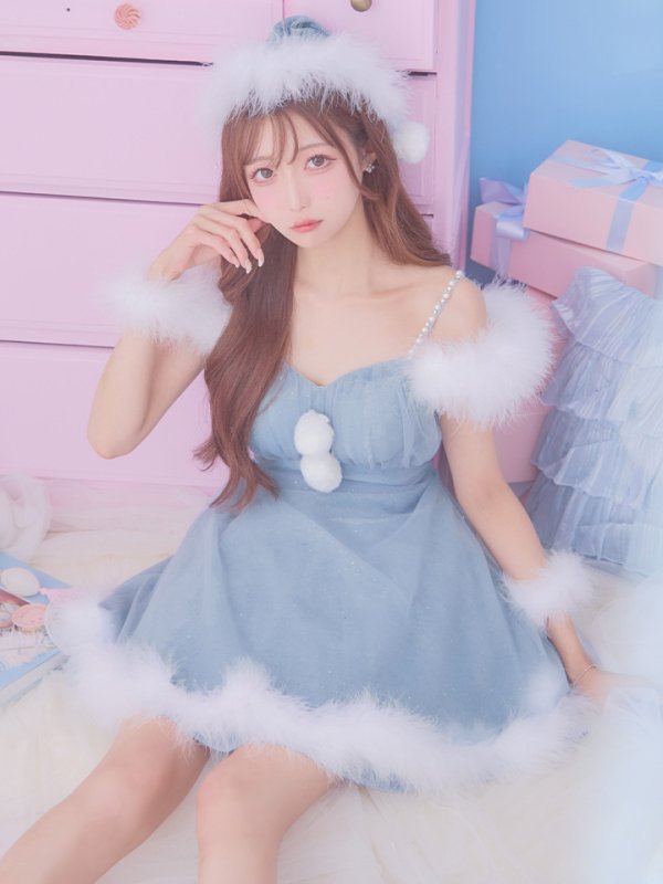 画像33: 【ノベルティ対象】【即日発送！】【S-Lサイズ/3カラー】フレアチュールサンタコスプレ[YMT]