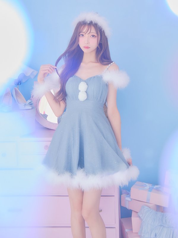 画像8: 【ノベルティ対象】【即日発送！】【S-Lサイズ/3カラー】フレアチュールサンタコスプレ[YMT]