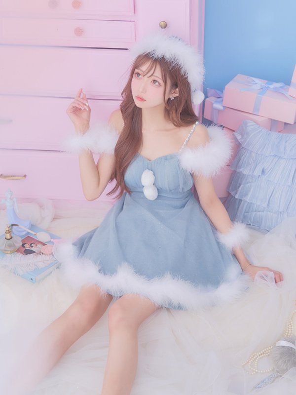 画像9: 【ノベルティ対象】【即日発送！】【S-Lサイズ/3カラー】フレアチュールサンタコスプレ[YMT]