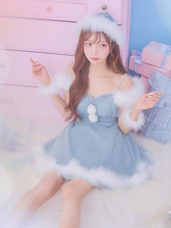 画像10: 【ノベルティ対象】【即日発送！】【S-Lサイズ/3カラー】フレアチュールサンタコスプレ[YMT]