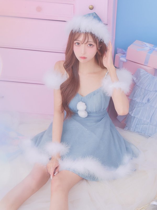 画像11: 【ノベルティ対象】【即日発送！】【S-Lサイズ/3カラー】フレアチュールサンタコスプレ[YMT]