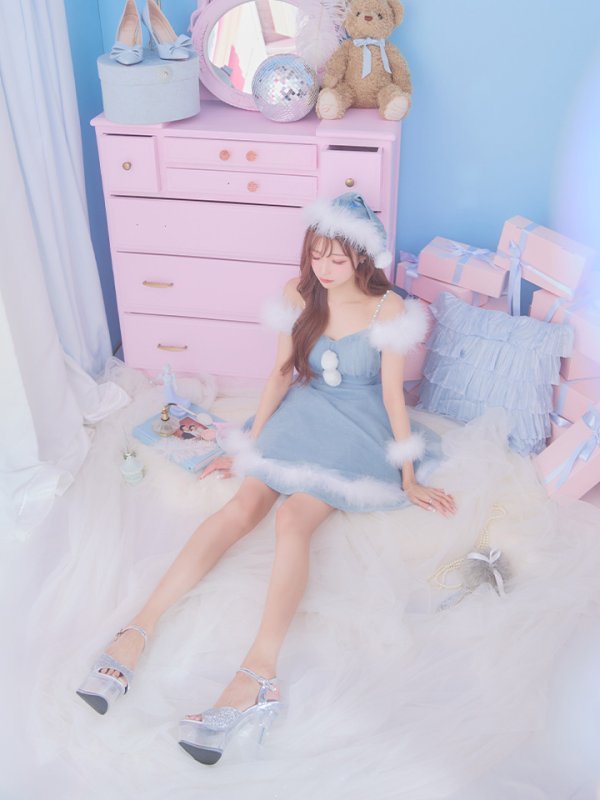 画像12: 【ノベルティ対象】【即日発送！】【S-Lサイズ/3カラー】フレアチュールサンタコスプレ[YMT]