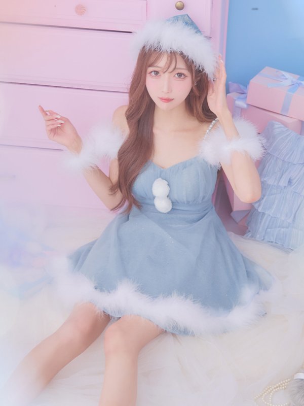 画像13: 【ノベルティ対象】【即日発送！】【S-Lサイズ/3カラー】フレアチュールサンタコスプレ[YMT]