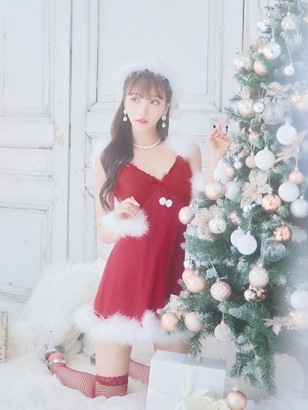 画像6: 【サンタセール！】【サンタコス 5点セット】【S-Lサイズ/1カラー】ベビードールサンタコスプレ[YMT]