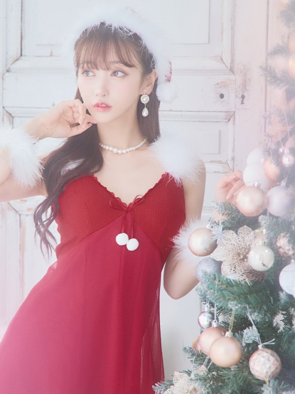 画像8: 【サンタセール！】【サンタコス 5点セット】【S-Lサイズ/1カラー】ベビードールサンタコスプレ[YMT]