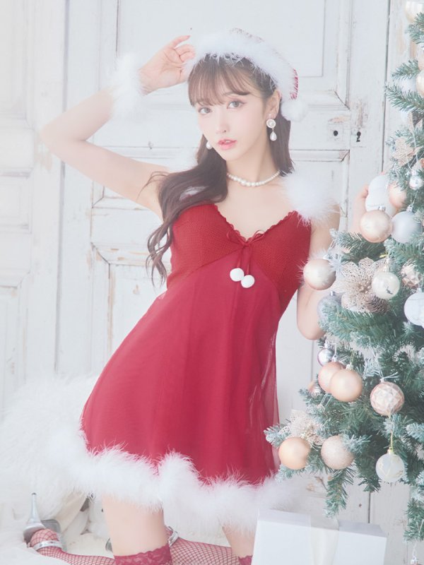 画像7: 【サンタセール！】【サンタコス 5点セット】【S-Lサイズ/1カラー】ベビードールサンタコスプレ[YMT]