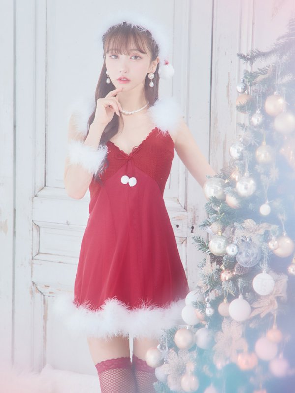 画像12: 【サンタセール！】【サンタコス 5点セット】【S-Lサイズ/1カラー】ベビードールサンタコスプレ[YMT]