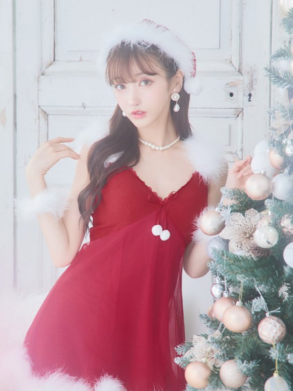 画像14: 【サンタセール！】【サンタコス 5点セット】【S-Lサイズ/1カラー】ベビードールサンタコスプレ[YMT]