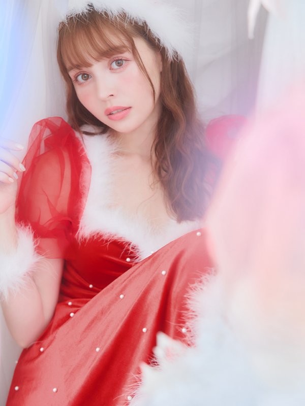 画像14: 【サンタセール！】【サンタコス 4点セット】【S-Lサイズ/1カラー】ベロアパールフレアスカートサンタコスプレ[YMT]