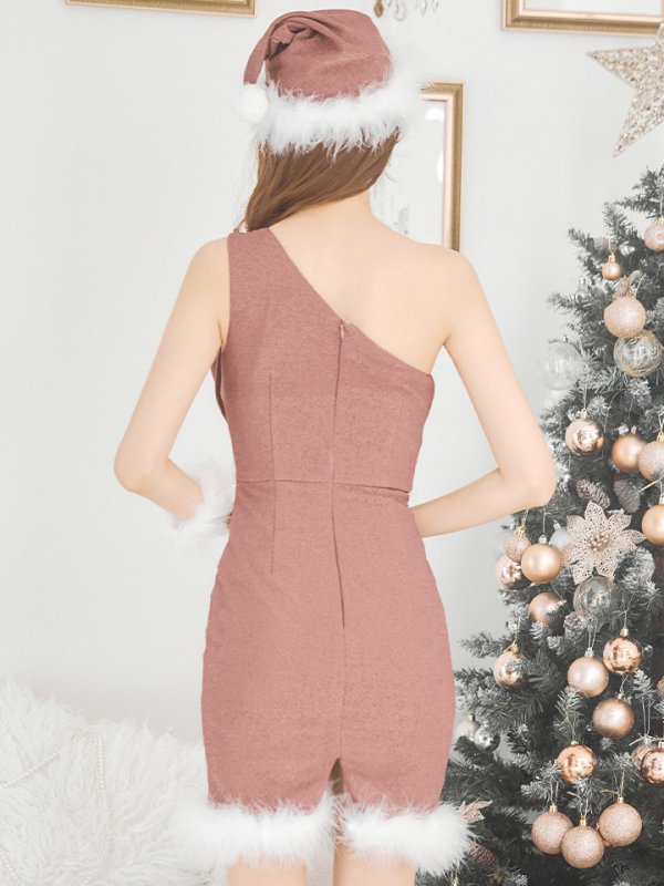 画像14: 即日発送!【サンタコス4点セット】【S-Lサイズ/1カラー】ワンショルダーリボンラメサンタコスプレ[OF04]