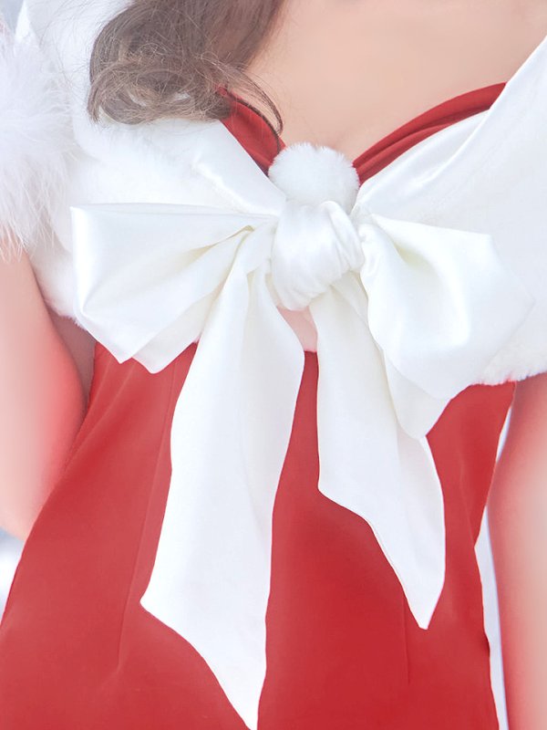 画像16: 【ノベルティ対象】【即日発送！】【サンタコス 5点セット】【S-Lサイズ/2カラー】サテンリボンファーサンタコスプレ[YMT]