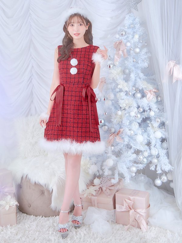 画像9: 【サンタセール！】【サンタコス 4点セット】【S-Lサイズ/2カラー】サイドリボンツイードサンタコスプレ[OF04]
