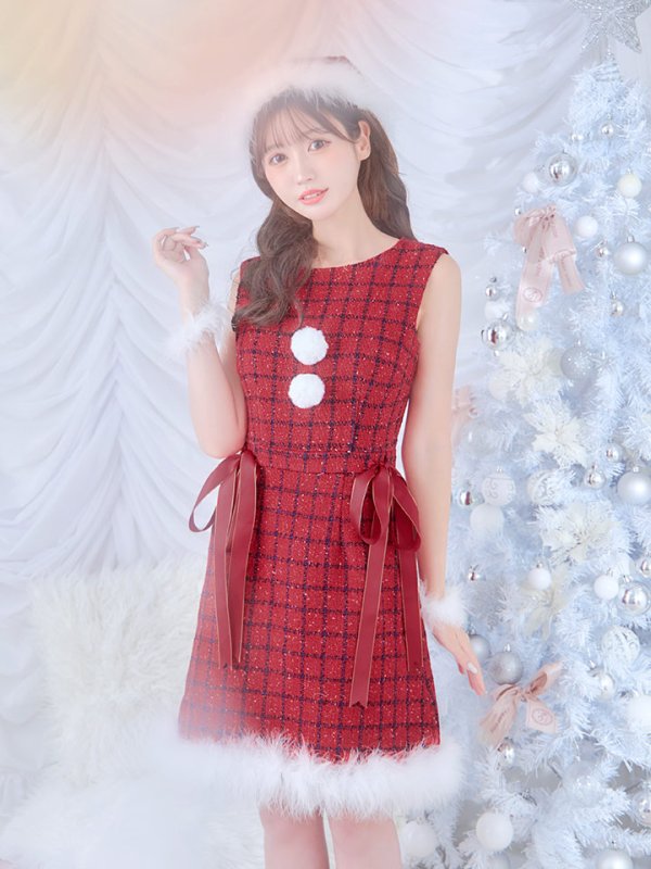 画像14: 【サンタセール！】【サンタコス 4点セット】【S-Lサイズ/2カラー】サイドリボンツイードサンタコスプレ[OF04]