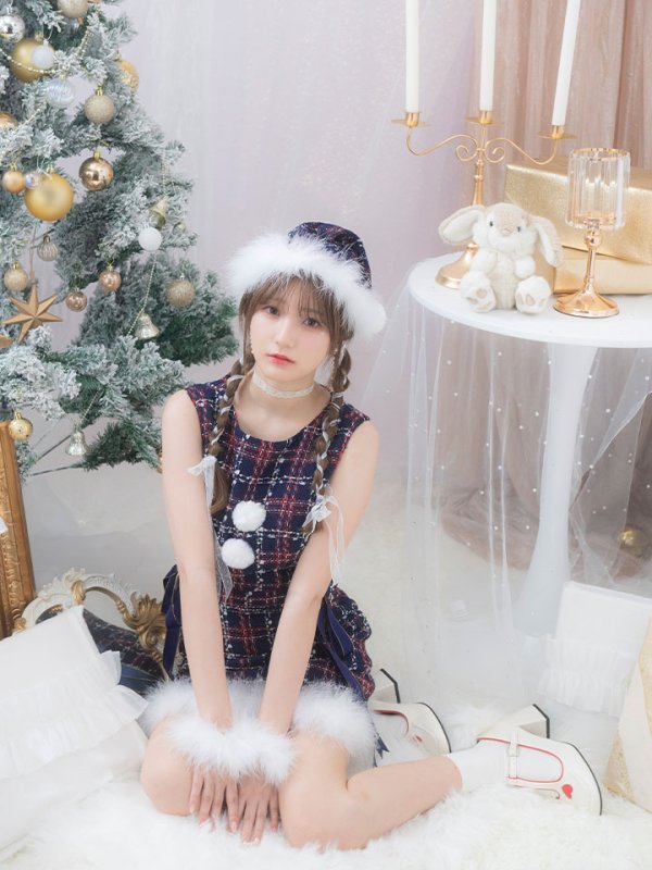 画像7: 【サンタセール！】【サンタコス 4点セット】【S-Lサイズ/2カラー】サイドリボンツイードサンタコスプレ[YMT]